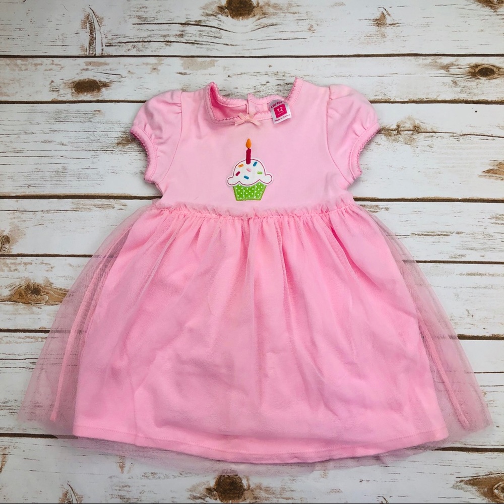Carter’s Pink Cupcake Tulle Overlay Birthday Dress